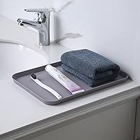 Vista 5 de Paquete de 3 bandejas de plástico de 8 x 12 pulgadas, color azul, bandeja antideslizante de grado restaurante, excelente para bodas, bufés