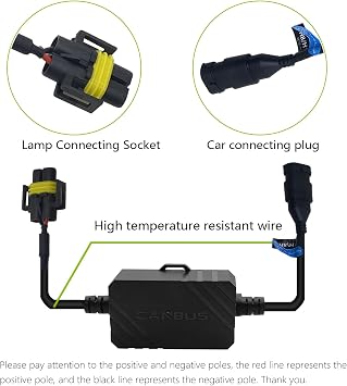 H8/H11 LED Bulb Decoder Canbus Resistor Anti-flicker Harness,Dashboard Warning Error Free EMC Canceller Decoder