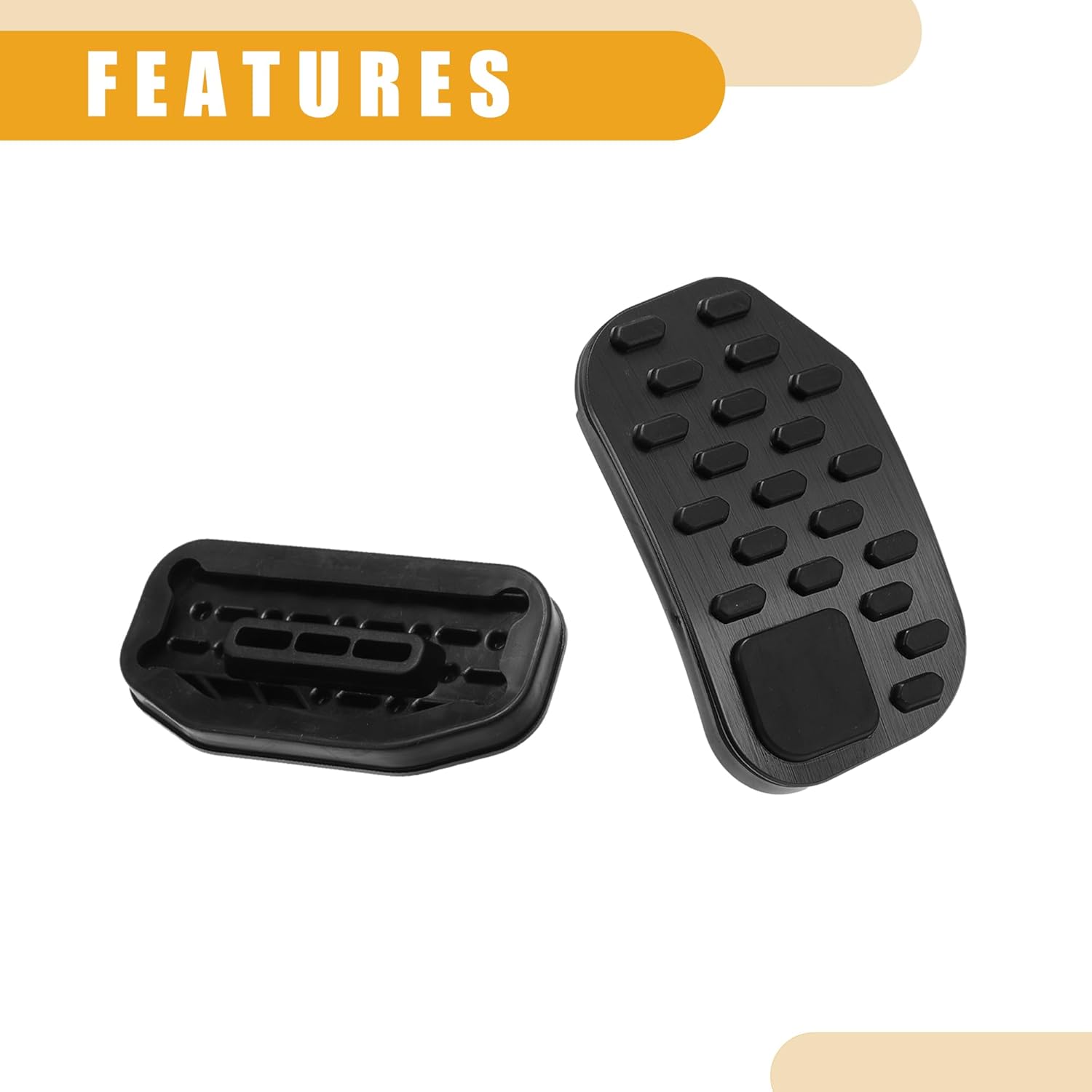Pedal Pads - Auto Brake and Gas Accelerator Pedal Pads Rest Pedal Cover - for Ford F-150 2021-2023 Metal Plastic Black Red - 1 Set