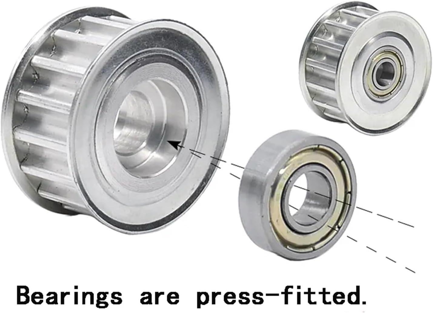 HTD8M 15/16Teeth Tensioner Synchronous Wheel Idler Timing Pulley Adjustment Guide Wheel with Bearing Slot Width 16/21/27/32mm Nicely (Size : Bore 8mm, Color : 16T Tooth surface-21mm)