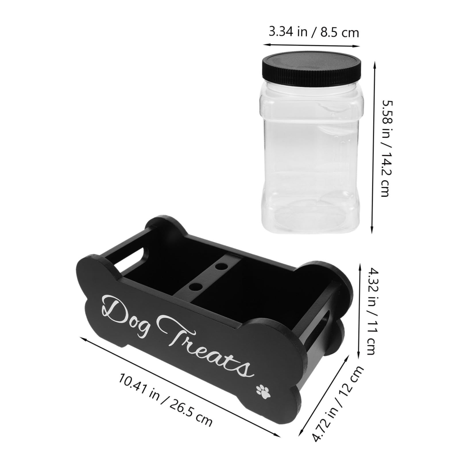 Holz Hundeleckerli Aufbewahrungsbox mit Fächern Großer Vorratsbehälter für Haustierfutter Natürlicher Snackhalter Robustes Design für Küche und Wohnzimmer Praktischer Organizer
