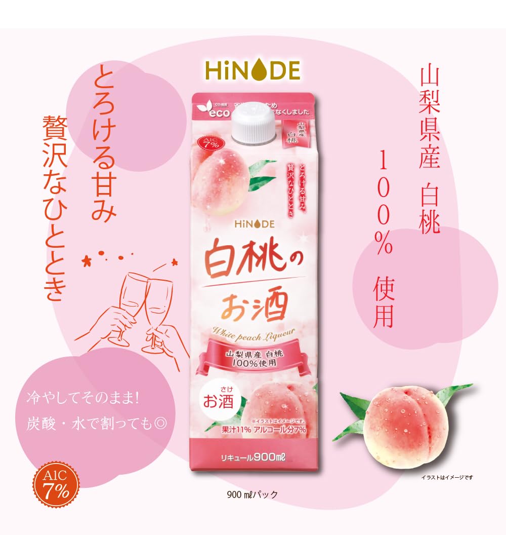 Amazon.co.jp: HiNODE 白桃のお酒[国産果実リキュール 山梨県産白桃