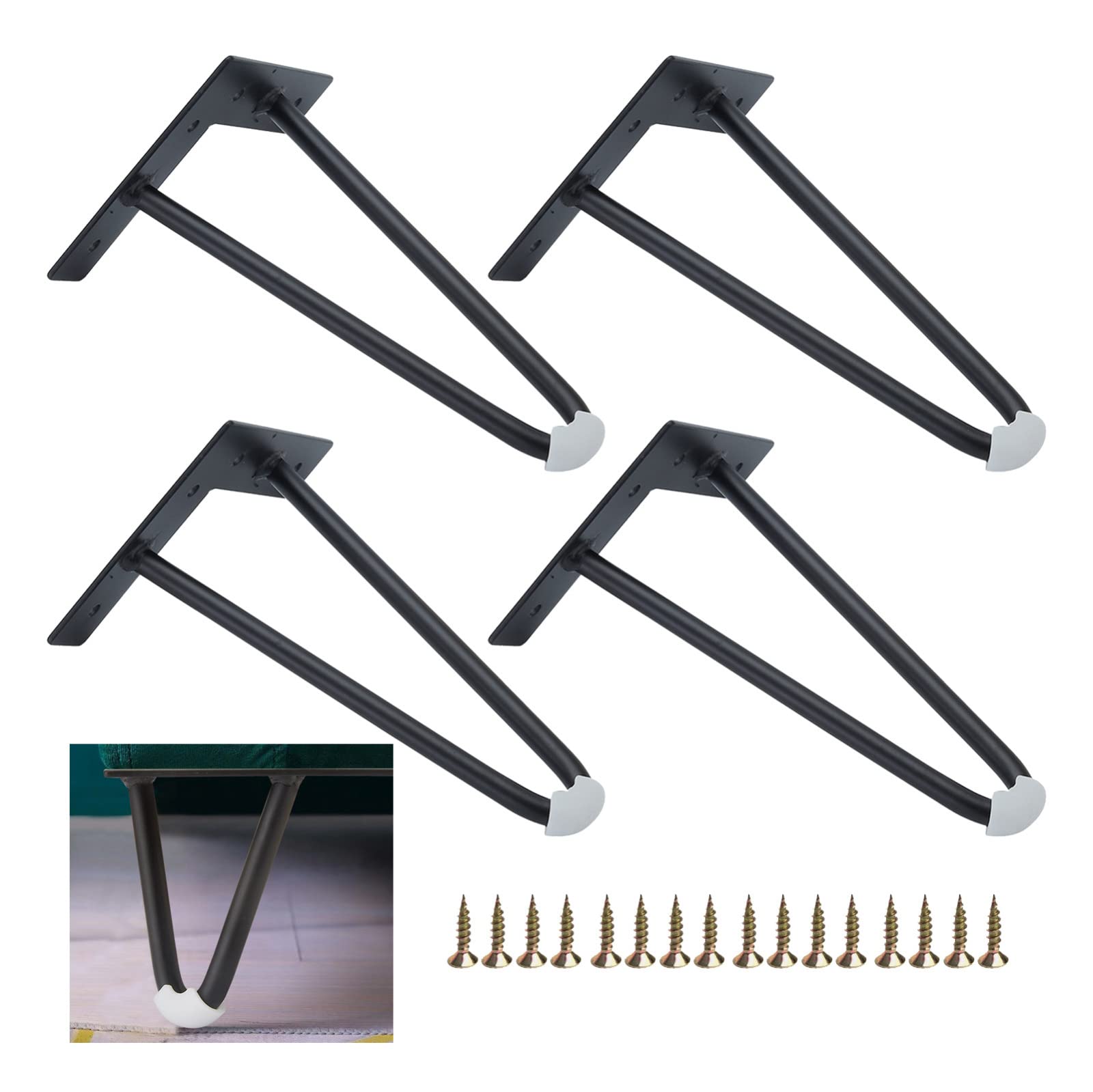 Patas de mesa de metal con tornillos para cambiar las patas del sofá