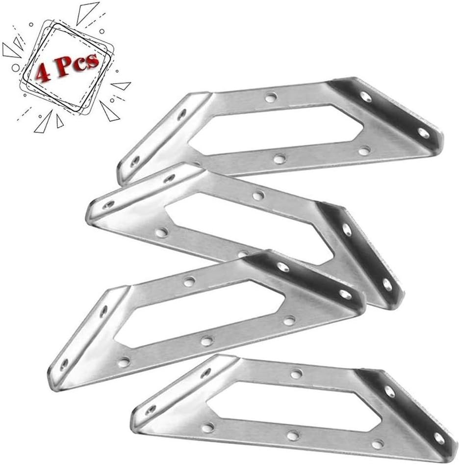 Floating Shelf Brackets Heavy Duty Metal Shelf Support Connector Bracket with Screws, Corner Braces 4 Pcs Stainless Steel Angle Brackets Angle Code Multi-Angle Joint Fastener (Size : Medium(245mm))