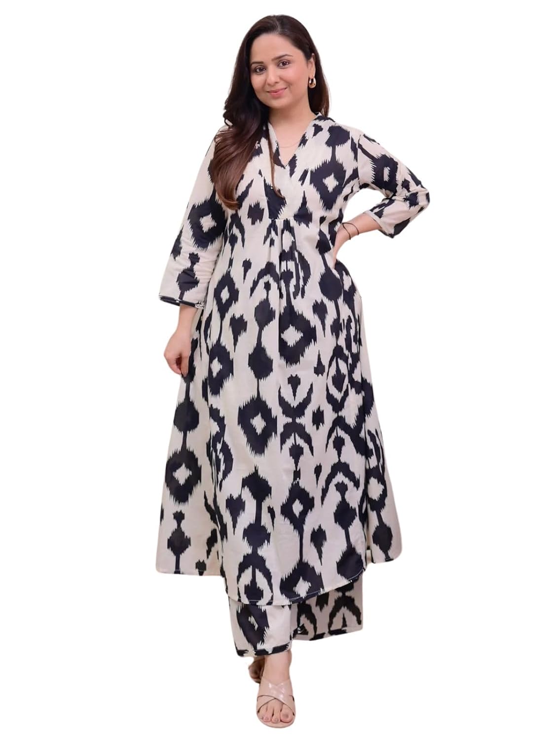 GRECIILOOKS Kurta Sets for Women | Kurta Sets | Co-Ord Set for Women Ethnic | Women’s Rayon Viscose Straight Printed Kurta with Pant (GL-K2773&P195-S-BLACK)