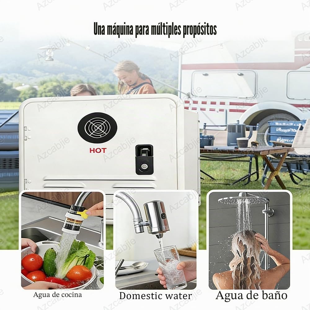 Calentador De Agua Instantáneo a Gas Propano para Vehículos Recreativos, 55 000 Btu, 15 X 15 Pulgadas, Puerta Y Control Remoto, CC 12 V Máx., 3,9 Gpm, Protección Múltiple Mixizap
