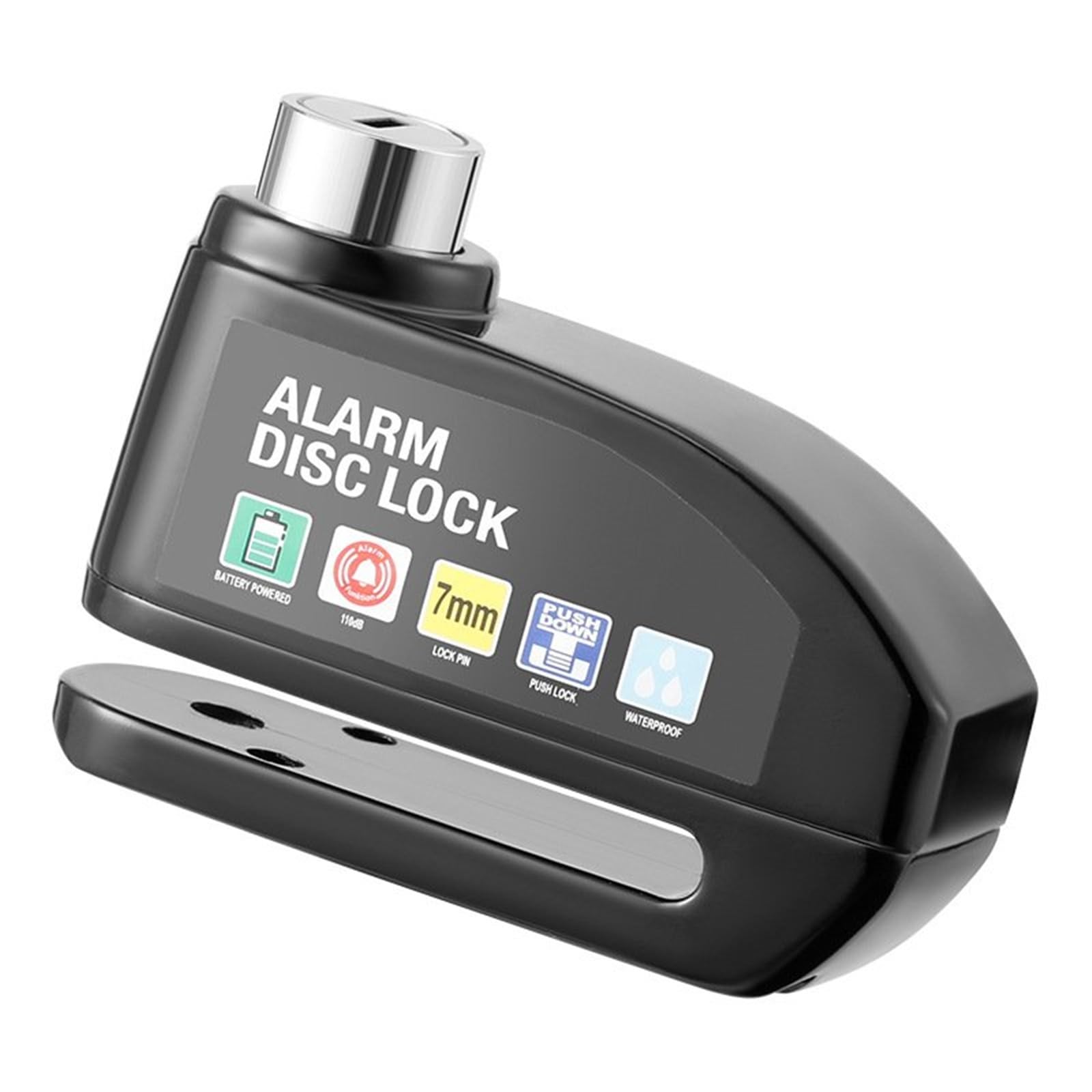 Candado Antirrobo De Seguridad para Motocicleta, Scooter Y Bicicleta, con Alarma Impermeable, para Freno Disco + Soporte + Cuerda Recordatorio