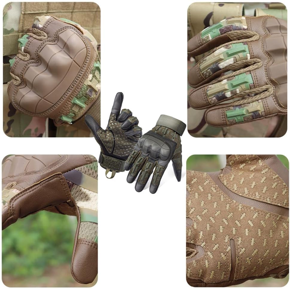 Ruck and Recon T actical Gloves for Men,Rubber Guard T actical Gloves,High Sensitivity Touch Screen Training Glove