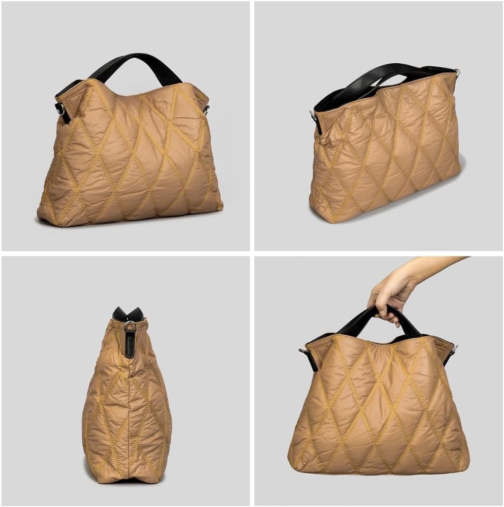 Large Puffer Tote Bag for Women Quilted Puffer Handbags Puffy Tote Bags Shoulder Bags Trendy Bags 2025 - Image 3