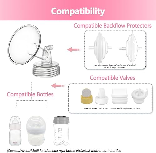 Miniatura 2 de Válvula de brida y pico de pato de 0.866 in compatible con Spectra S2 S1 9 Plus Ameda MYA Motif Luna Cimilre Recambio Spectra Pump PartsAccesorios