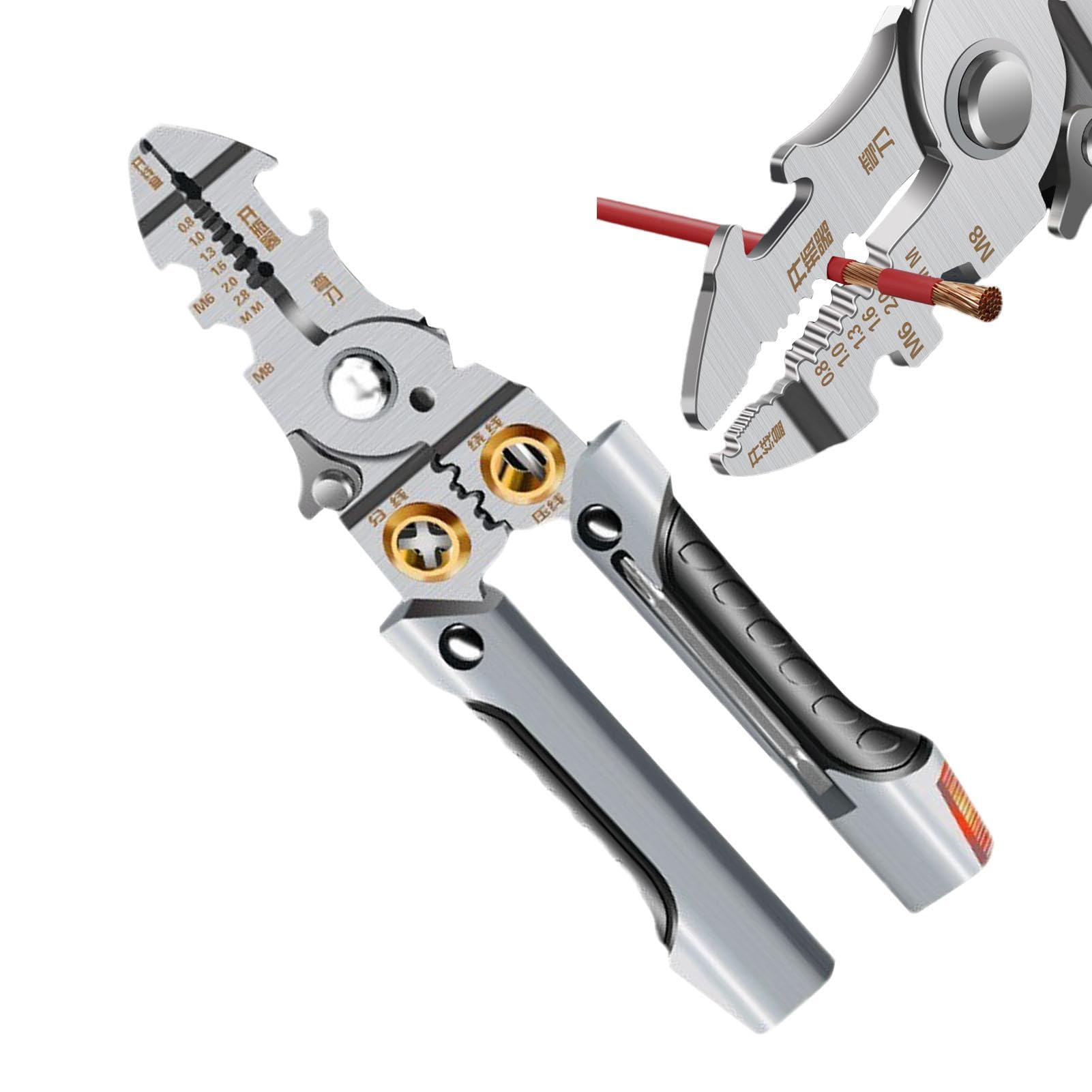 Spelafili Elettricista Multifunzione Qaestuan - Pinza Crimpatrice 8-in-1, Per Lavori Di Precisione - Foto 6