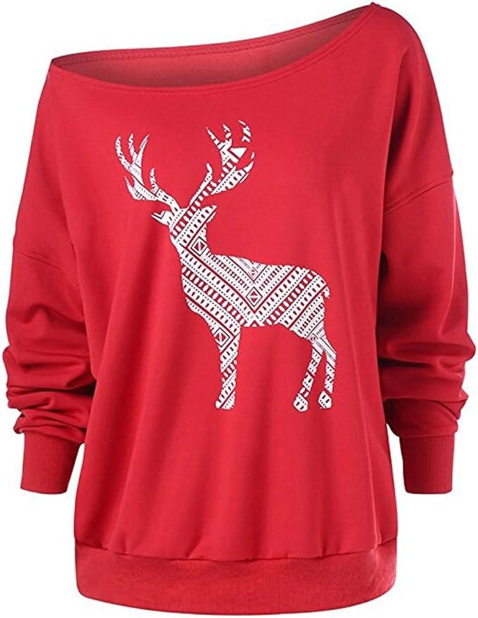 off the shoulder christmas sweatshirt