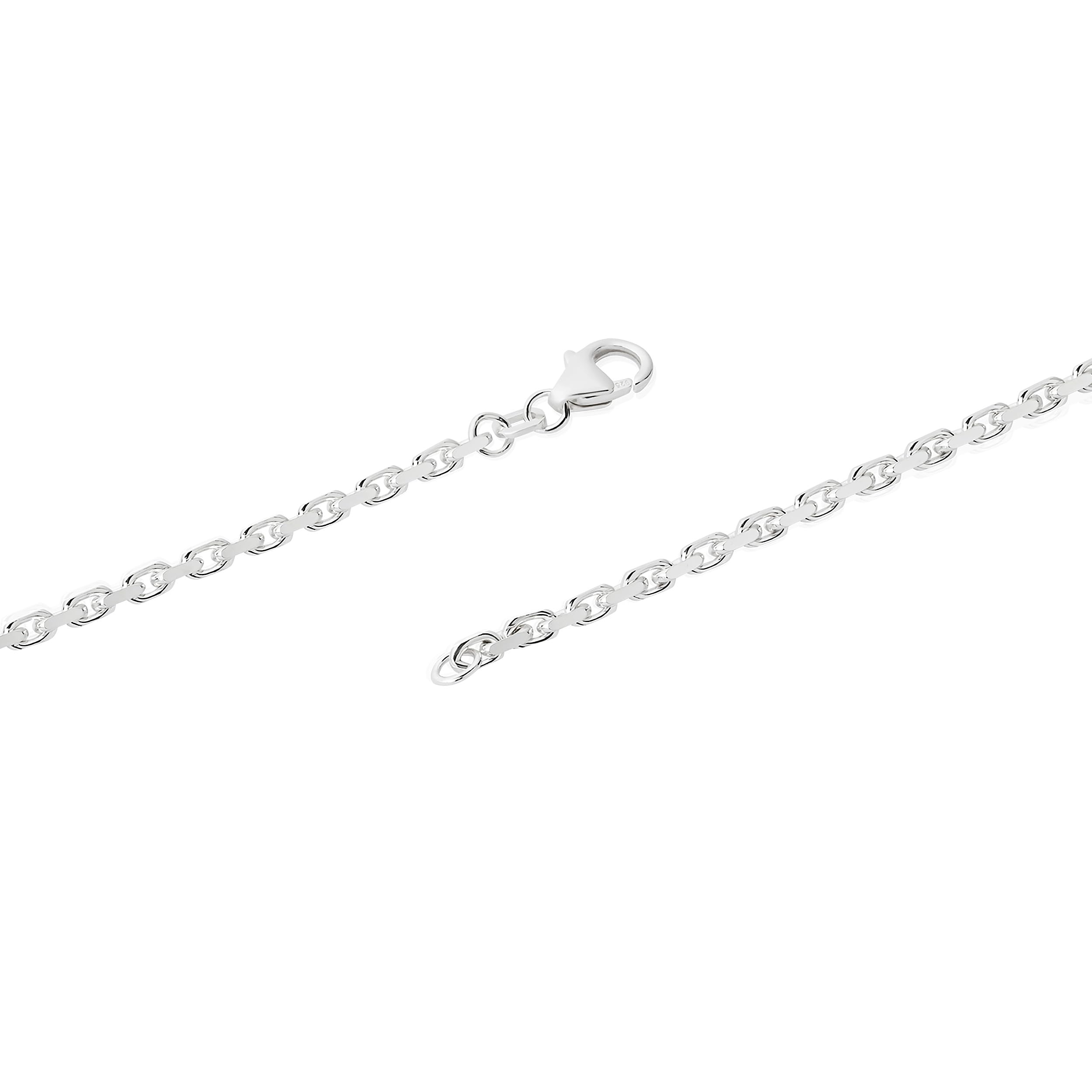 NKlaus Massive Ankerkette Collier 925 Silberkette Diamantiert 1,8mm
