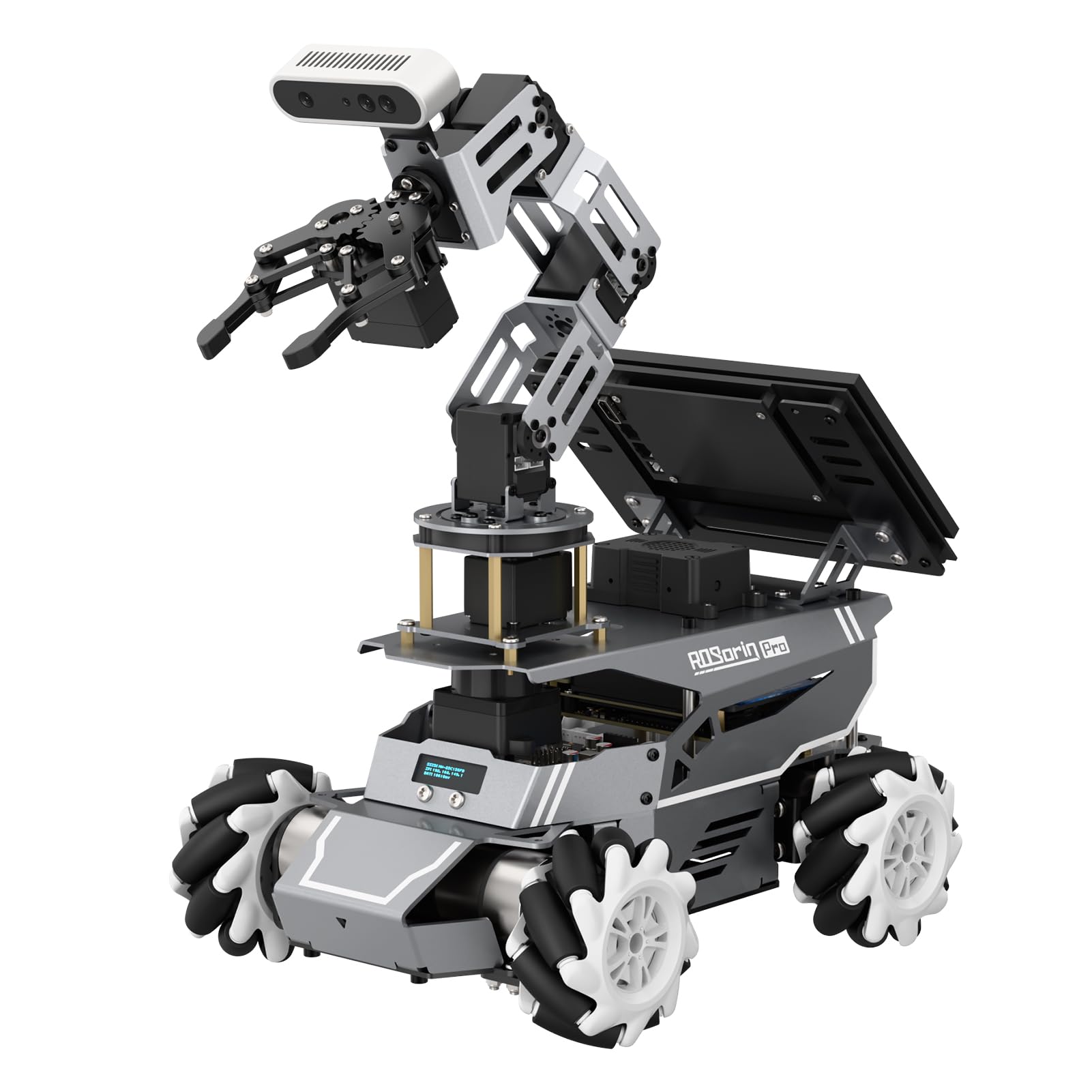 HIWONDER ROS2 Robot con OpenClaw Jetson Nano Gemini ChatGPT, modelos de IA grandes, visión 3D, mapeo SLAM 6DOF, brazo robótico, control de voz, kit de coche robot, ROSOrin Pro Ultimate Kit y Jetson