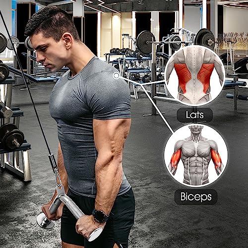 Yes4All Combo Rotating Straight Bar, V Bar Cable Attachment – Cable Bar for Strength Training by Yes4All - Image 2