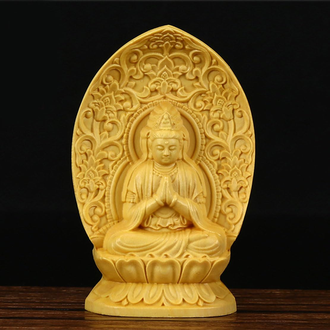 Amazon｜ツゲの木仏像無垢材彫刻彫刻ロッカーボックス彫刻装飾