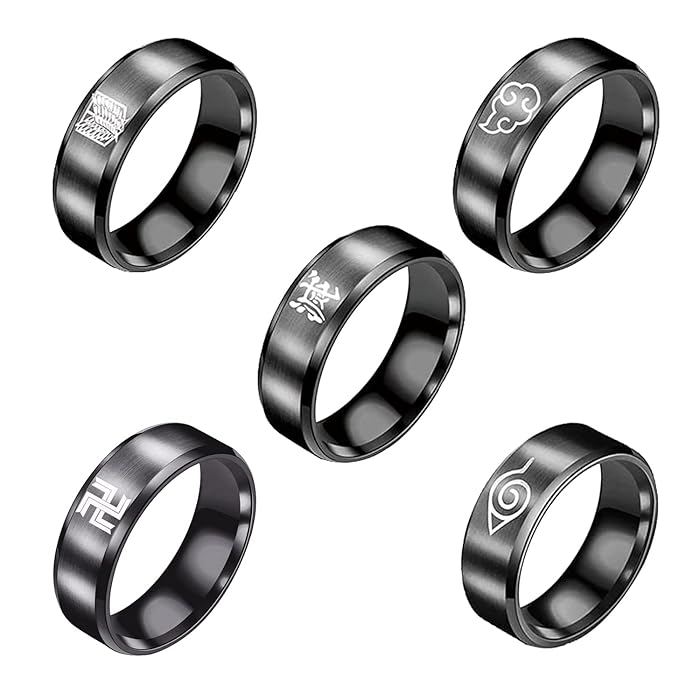Buy Stainless Steel Anime Rings for Men,Anime Akatsuki Naruto Demon