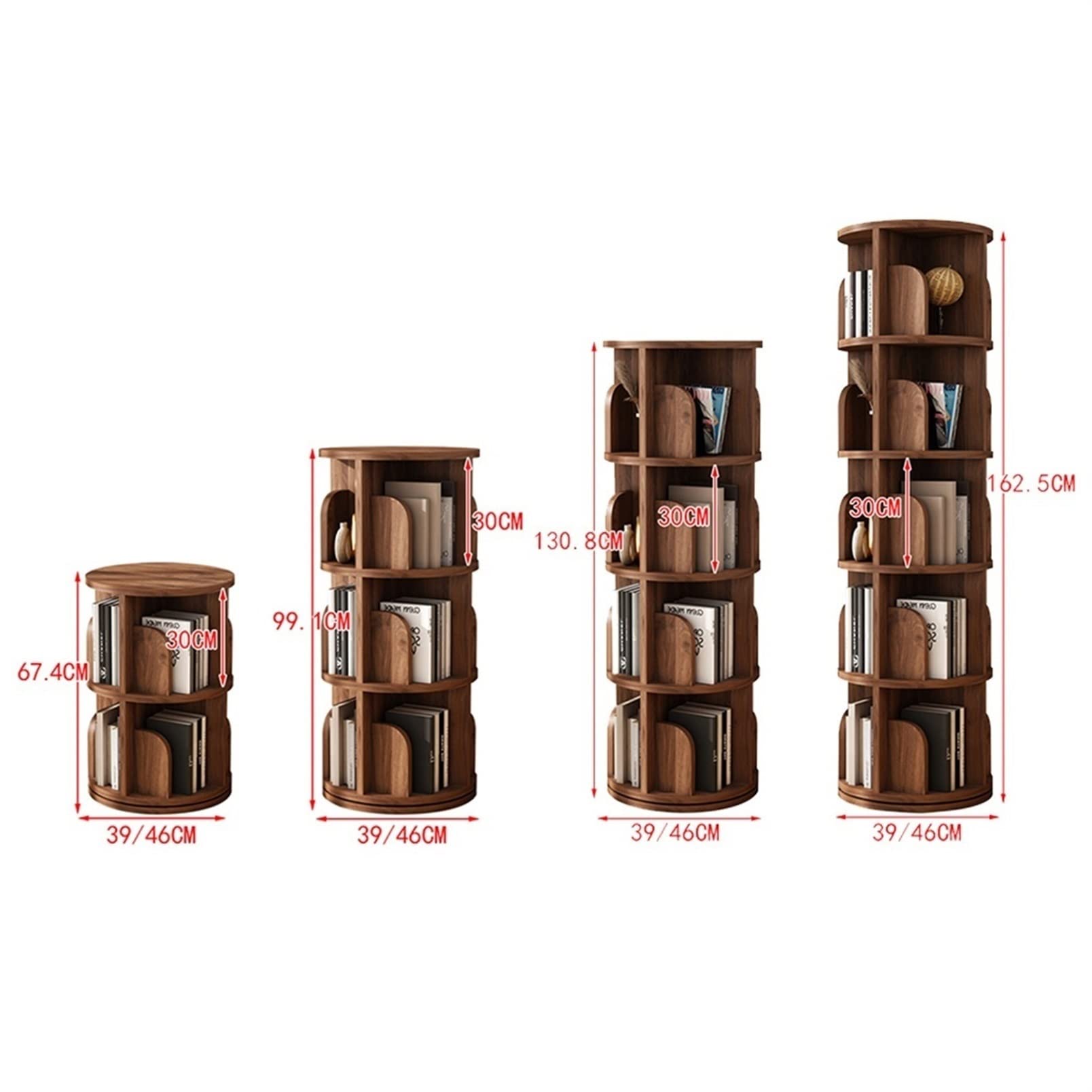 Obrotowy o 360° regał na książki dla dzieci z litego drewna stojak na zdjęcia i czasopisma do salonu narożny okrągły design 39 x 99 cm stylowe meble dziecięce.