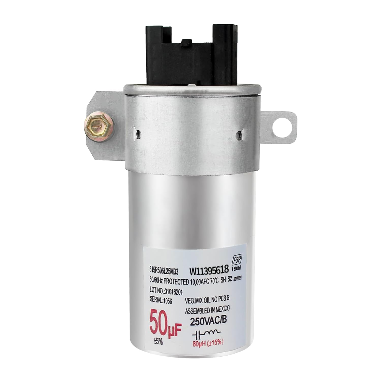 2025 Upgrade W11395618 Motor Run Capacitor Replace W11315694 W10866250 W10843769 W11158831 W10390446 W11162560 Washing Machine Capacitor for Maytag Whirlpool Kenmore Washing Machine Part 2-Year Qa