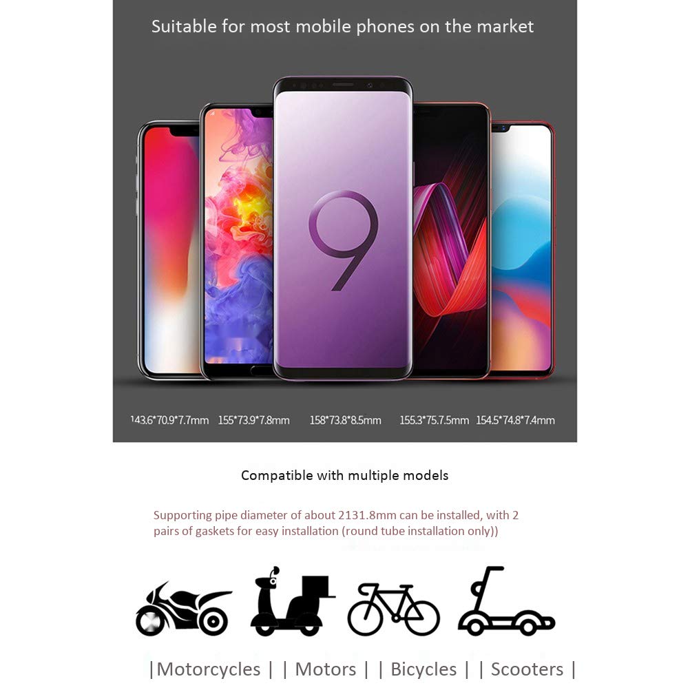 Uniwersalny uchwyt na telefon komórkowy, obracany o 360 stopni, metalowy, motocyklowy, rowerowy, uchwyt na telefon komórkowy, uniwersalny uchwyt na rower, do telefonów o przekątnej 3,5" do 6,5" i GPS