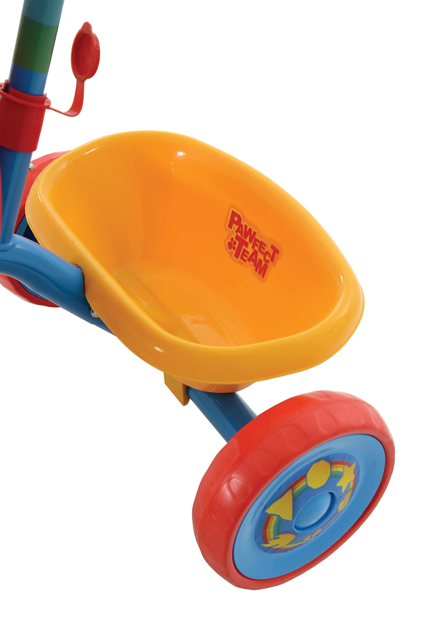 Paw Patrol First Ride On Trike, giocattolo per bambini con manico regolabile, frizione a pedale facile da cambiare, pneumatici a prova di foratura, telaio in acciaio, parafango anteriore, portaoggetti