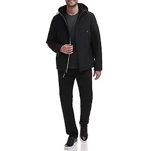 Calvin Klein Mens Winter Coats - Sherpa-lined Hooded Soft Shell Jacket