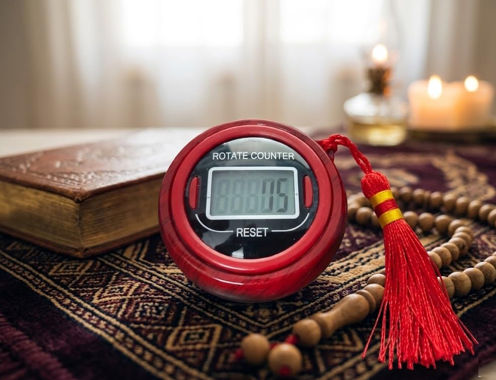 Rotating Digital Tasbeeh Counter with LED Display, Silent Zikr Counter for Prayer Use, Dhikr, Meditation, Ergonomic Islamic Counter-image-47