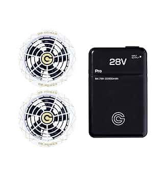 長信ジャパン28Vバッテリー、ファンセット 空調ウェア用GB428 +GF1-R cyoshin-28vproset.jpg