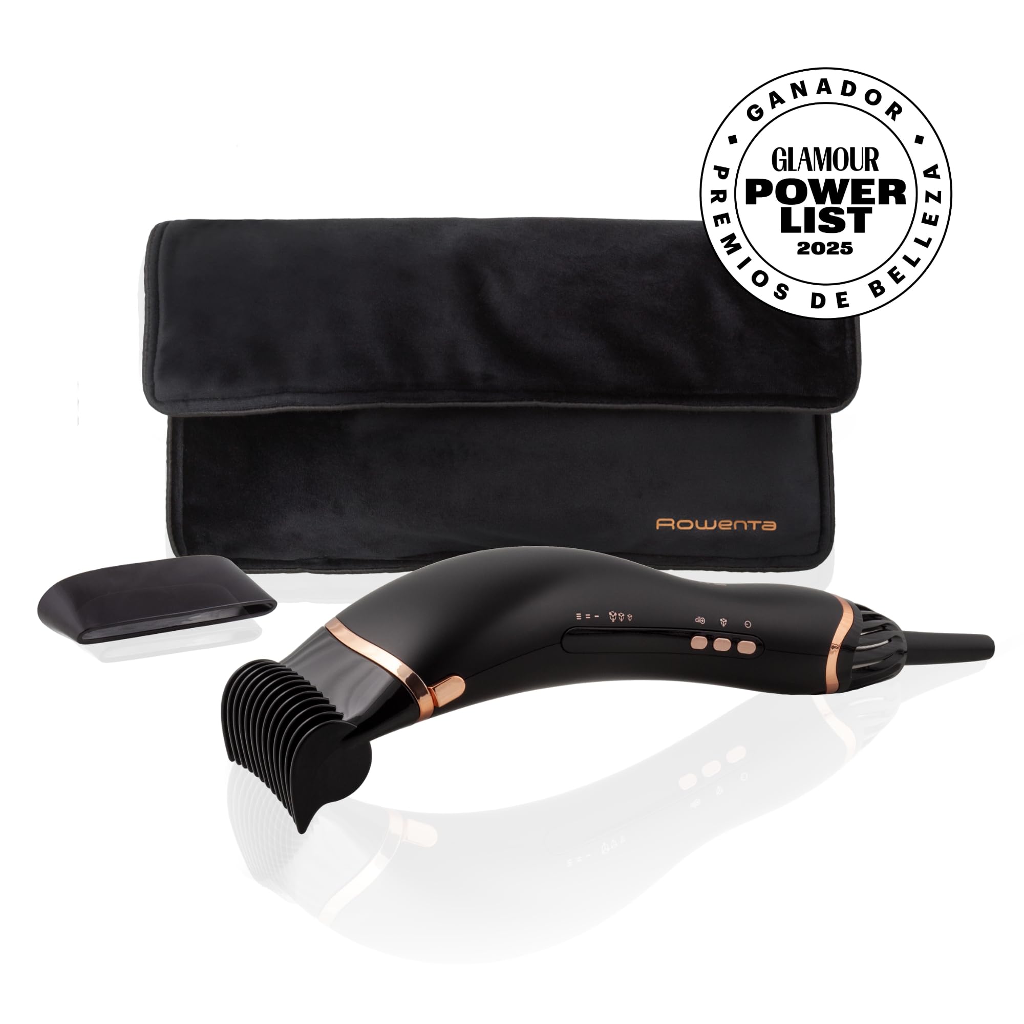 Rowenta Air Motion - Secador de pelo con efecto Coanda, diseño ergonómico y ligero, motor de alta velocidad, aire frío, 1300W de potencia, incluye neceser, CF8C20E0