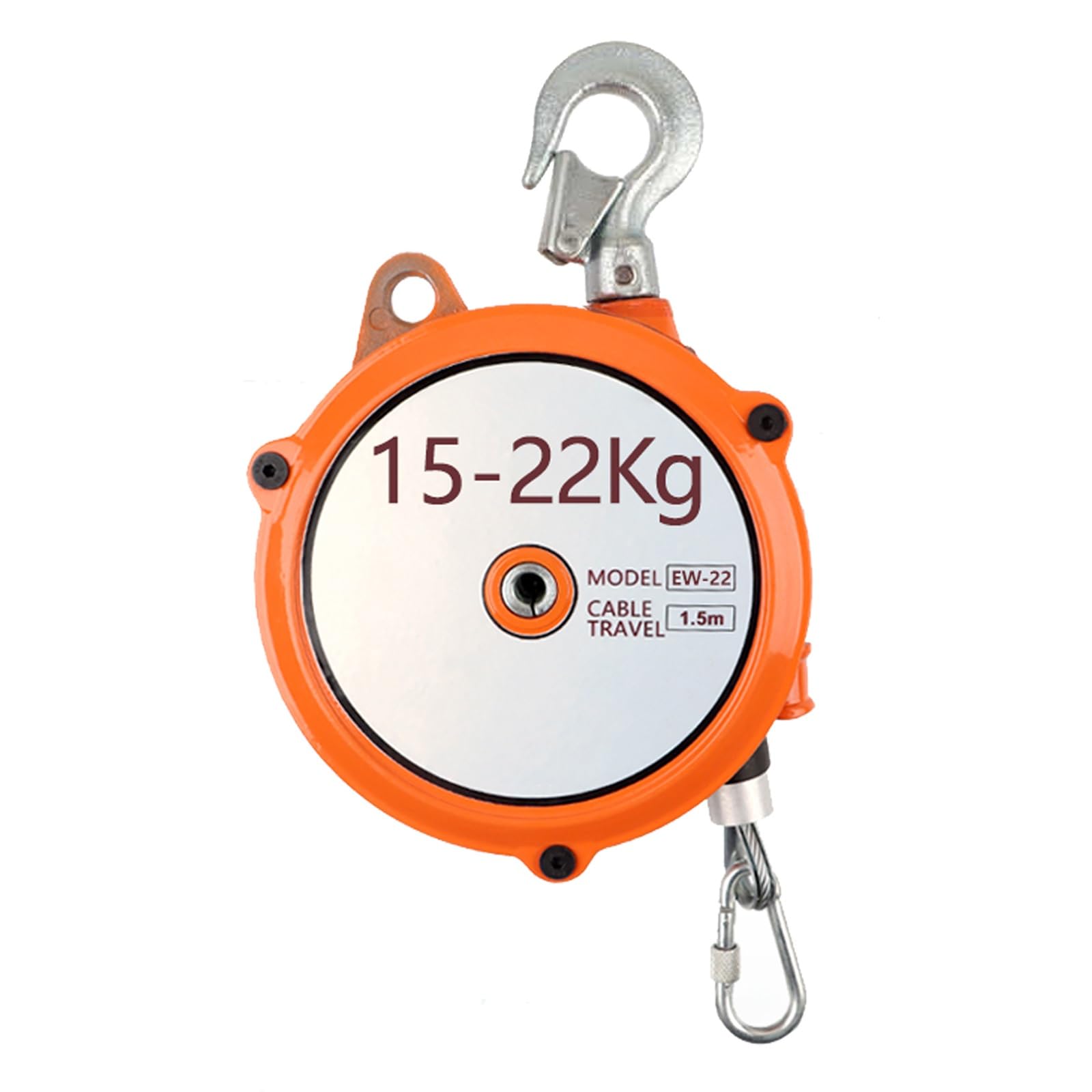 WEKONUMEX Retractable Spring Balancer, Spring Balancer Tool Holder 1.5m Wire Rope Hook For Workshop 1-60kg(15-22 Kg)
