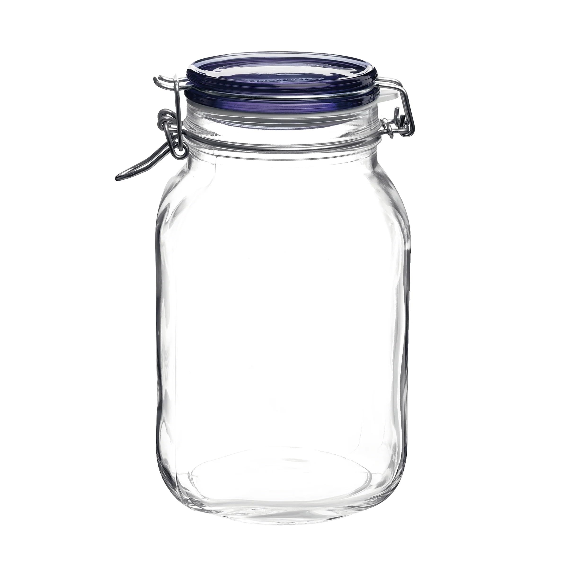 Bormioli Rocco Fido Glass Canning Jar Blue Lid