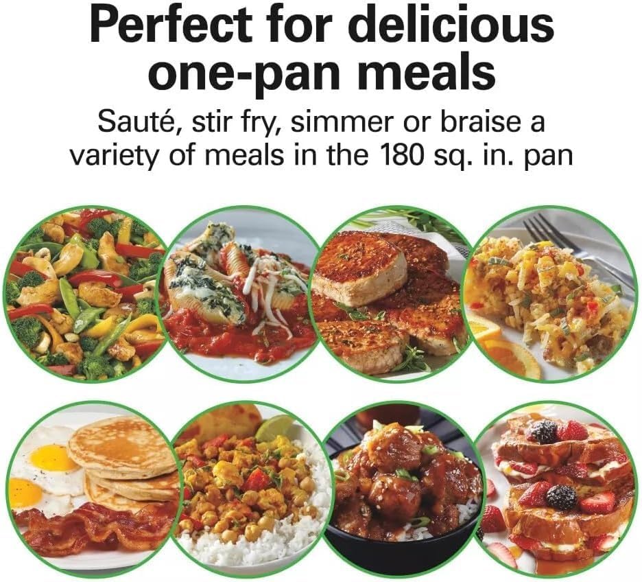 Miniatura 2 de Hamilton-Beach - Sartén eléctrica antiadherente reversible de cerámica de 20.5 pulgadas, gran superficie de cocción, control de temperatura