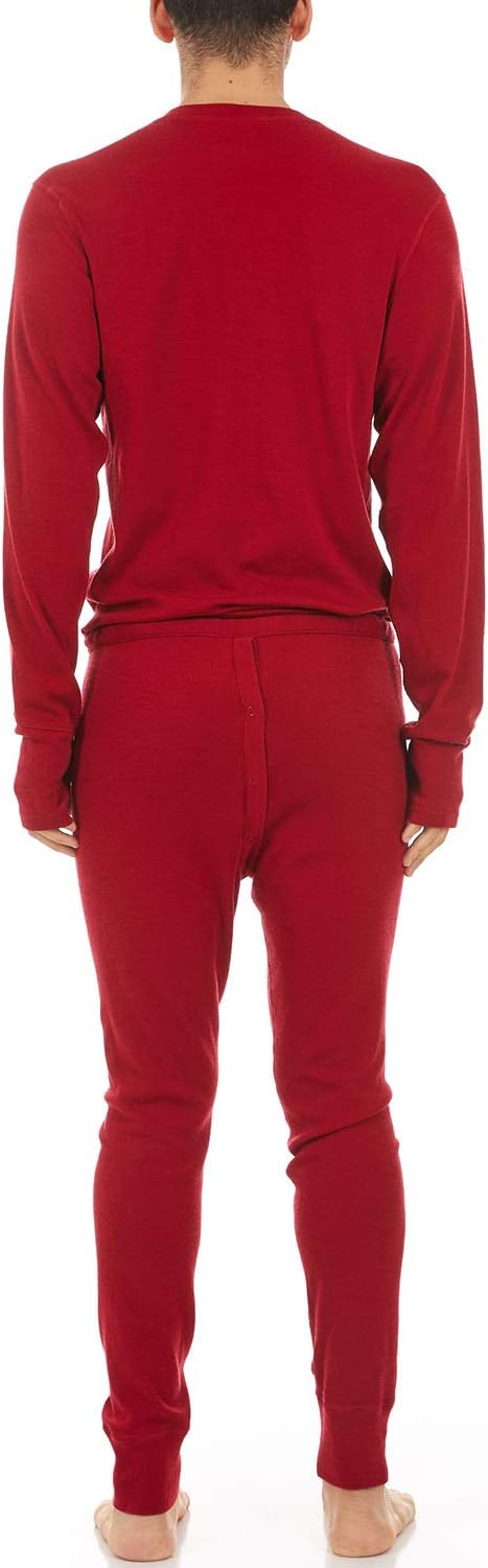 100% Merino Wool Union Suit - Mens Midweight Thermal Base Layer