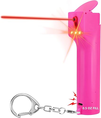 PAPASAFETY Pepper Spray Personal Alarm 3-in-1 Self Defense Set, 130 dB Alarms & Red Led Lights, Max Strength Pepper Gel, One Button Trigger, 3X