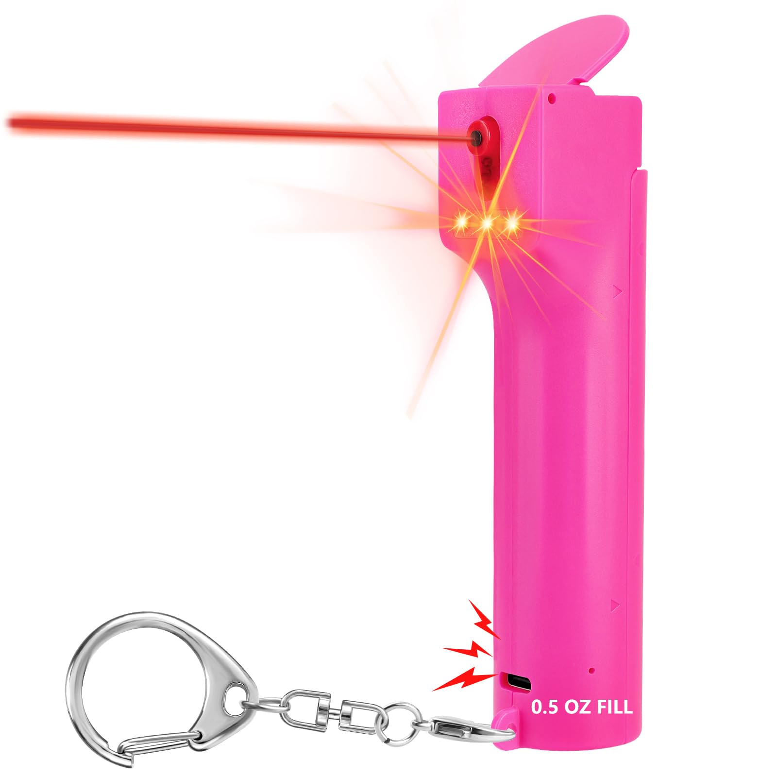 3-in-1 Pepper Spray Self Defence Personal Alarm Set for Women, Max Strength Pepper Gel & 130 dB Safety Alarms & Strobe Lights, Quick Release, 3X Protection, Canister Replaceable, Gifts for Girls