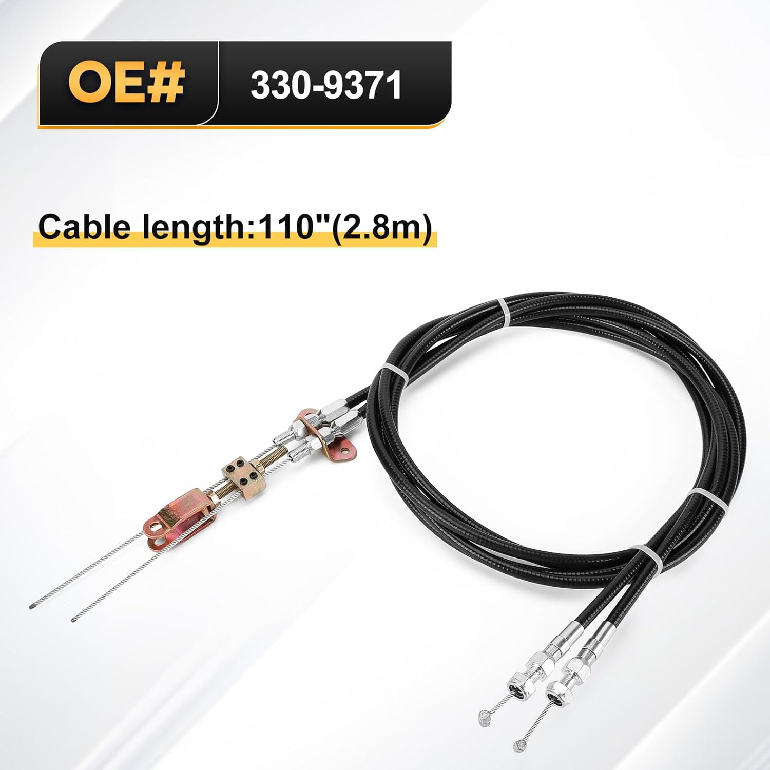 330-9371 Universal Rear Disc/Drum Emergency Parking Brake Cable Complete Kit 110" Long Cables with a 97" Long Sheath E-Brake Set Replace# 3309371
