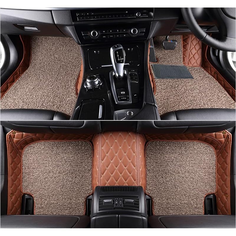 Image of 7D Car Foot Mat for Audi A5 (2 Door, 2018) | Tan Beige with Beige Curly