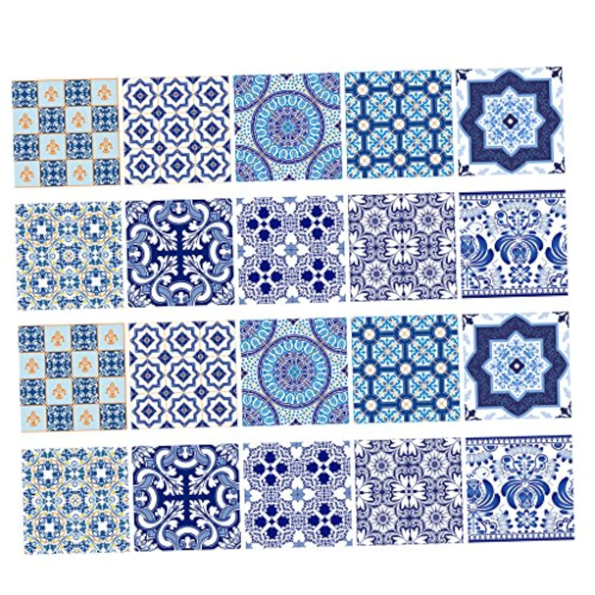 20 Pieces Mosaic Wall Tiles Stickers Kitchen Bathroom Tile Decals
