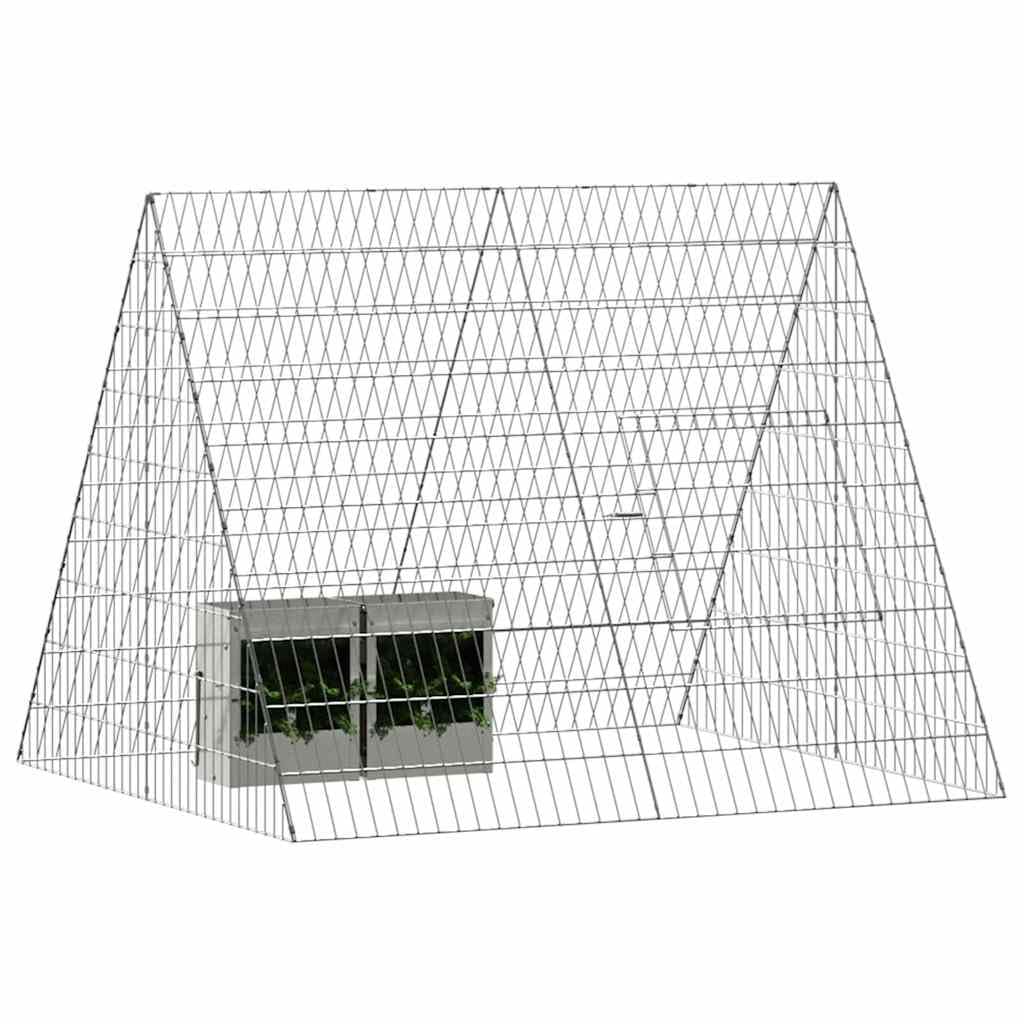 Jaula para conejos de acero galvanizado plateada, 110 x 100 x 85 cm, resistente a la intemperie, para exteriores, con rejilla estable como casa para roedores y conejera para jardín y balcón