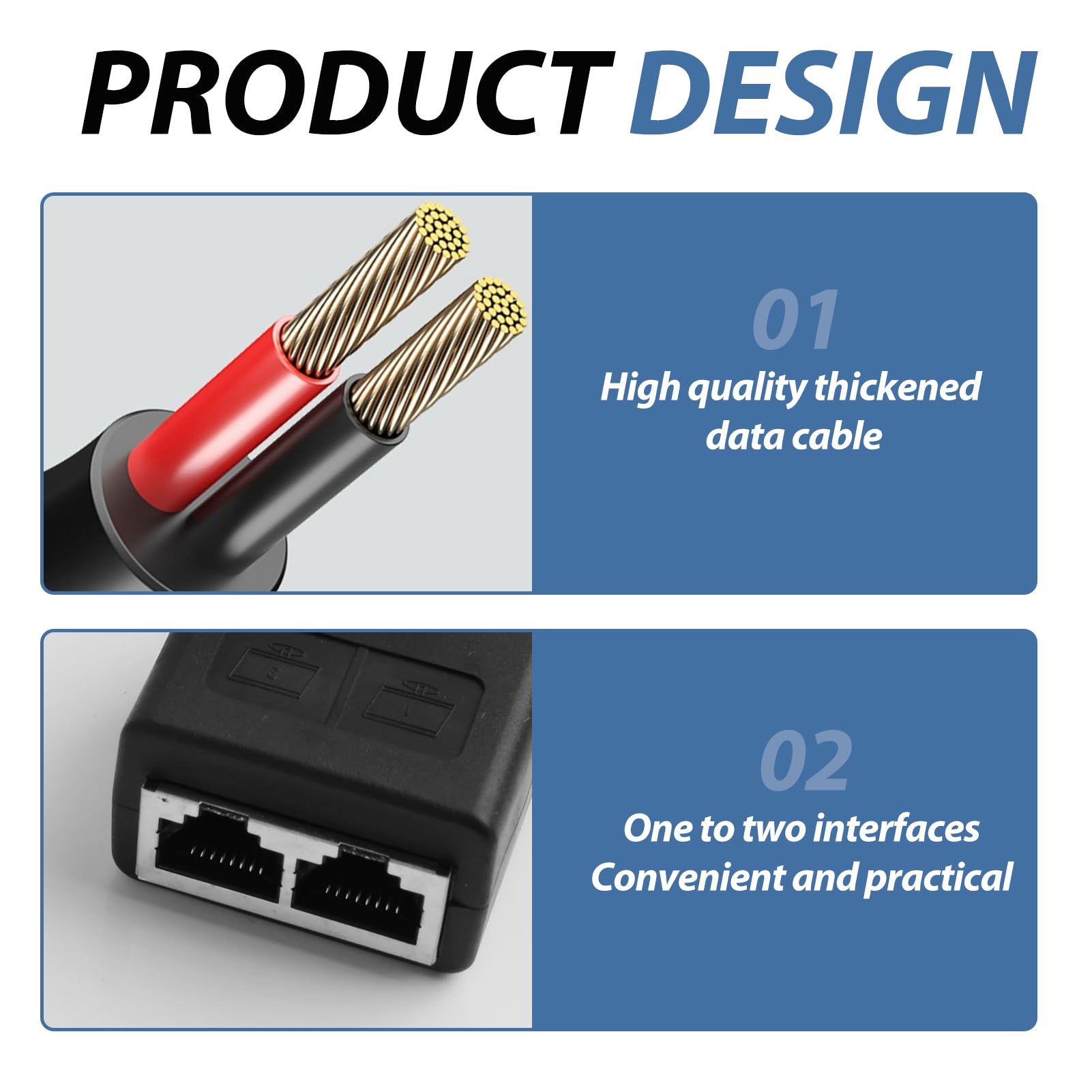 Coupleur RJ45 Répartiteur Ethernet LAN 1 vers 2 Adaptateur Cat5 Cat5e Cat6 Cat7
