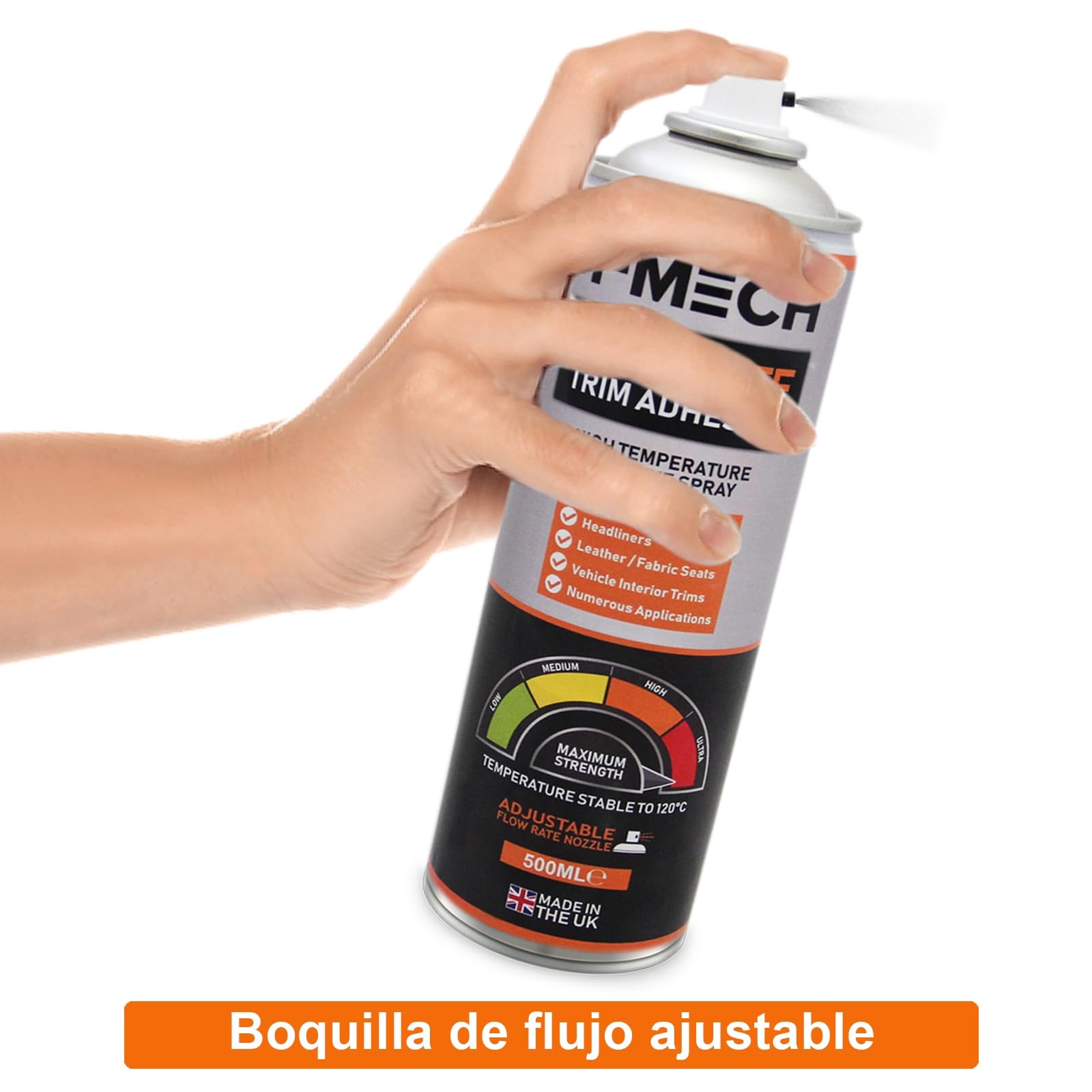 T-Mech - 12 x klej wielofunkcyjny spray do dywanów motoryzacyjnych gobeliny tkaniny odporne na ciepło 120°C 12 x 500 ml butelki