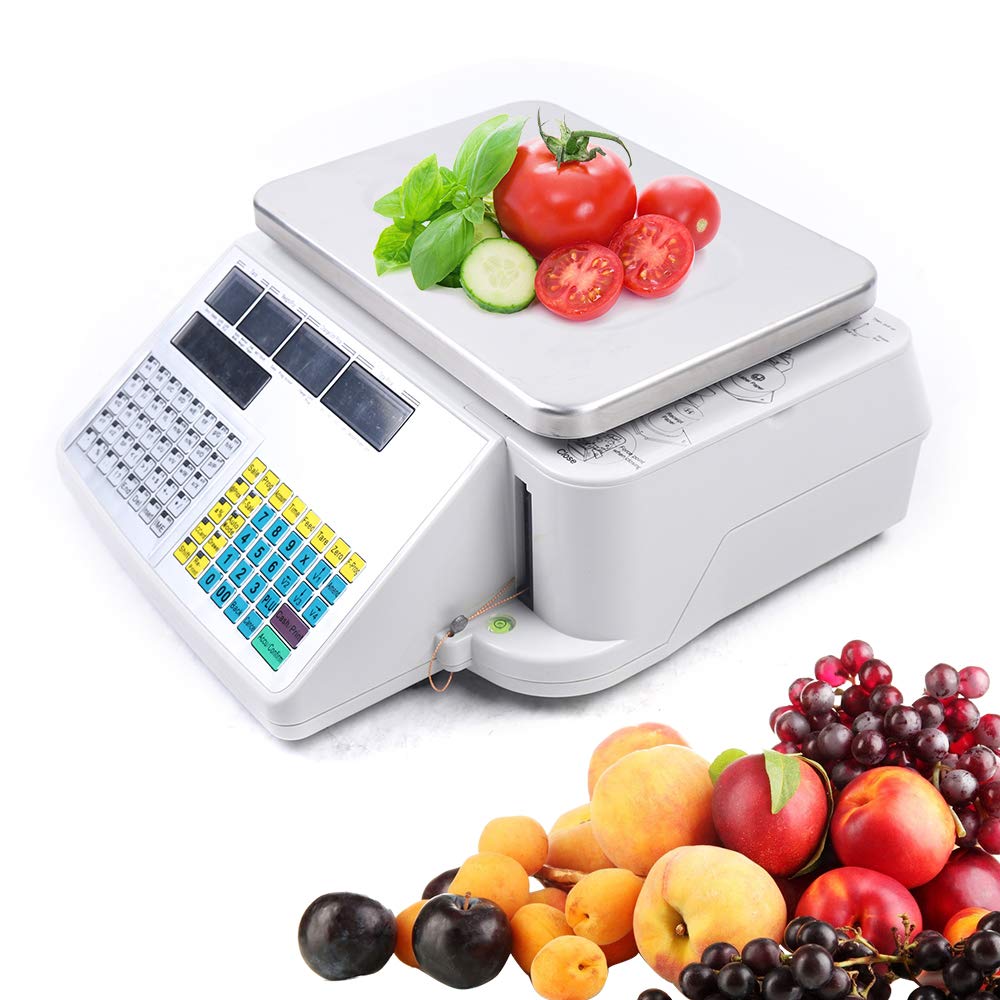 Commercial Digital Price Computing Scale with Thermal Label Printer, Electronic Weight Scale Price Computing Retail Food Meat Scale for Supermarkets, Grocery, 66Lbs Capacity - Image 3