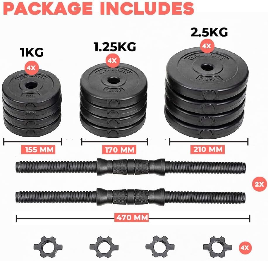 Adjustable Dumbbell Set Heavy GIKPAL 50lb(25lb*2) 5 In 1 Adjustable ...