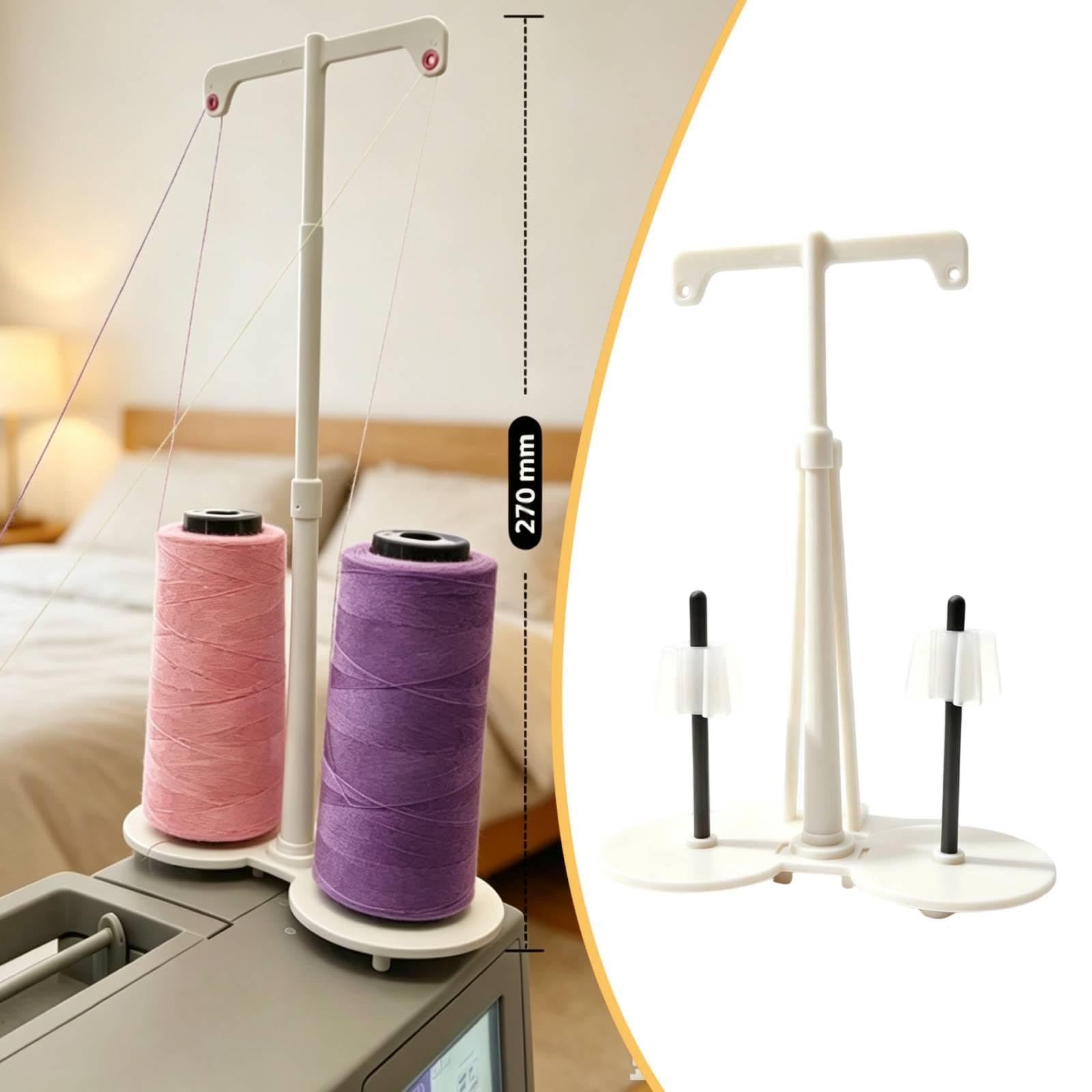 Soporte Doble para Carretes de Hilo, Equipo de Almacenamiento, Soporte Versátil para, Soporte para Carretes para Entusiastas del Bordado Y El, Blanco, Individual