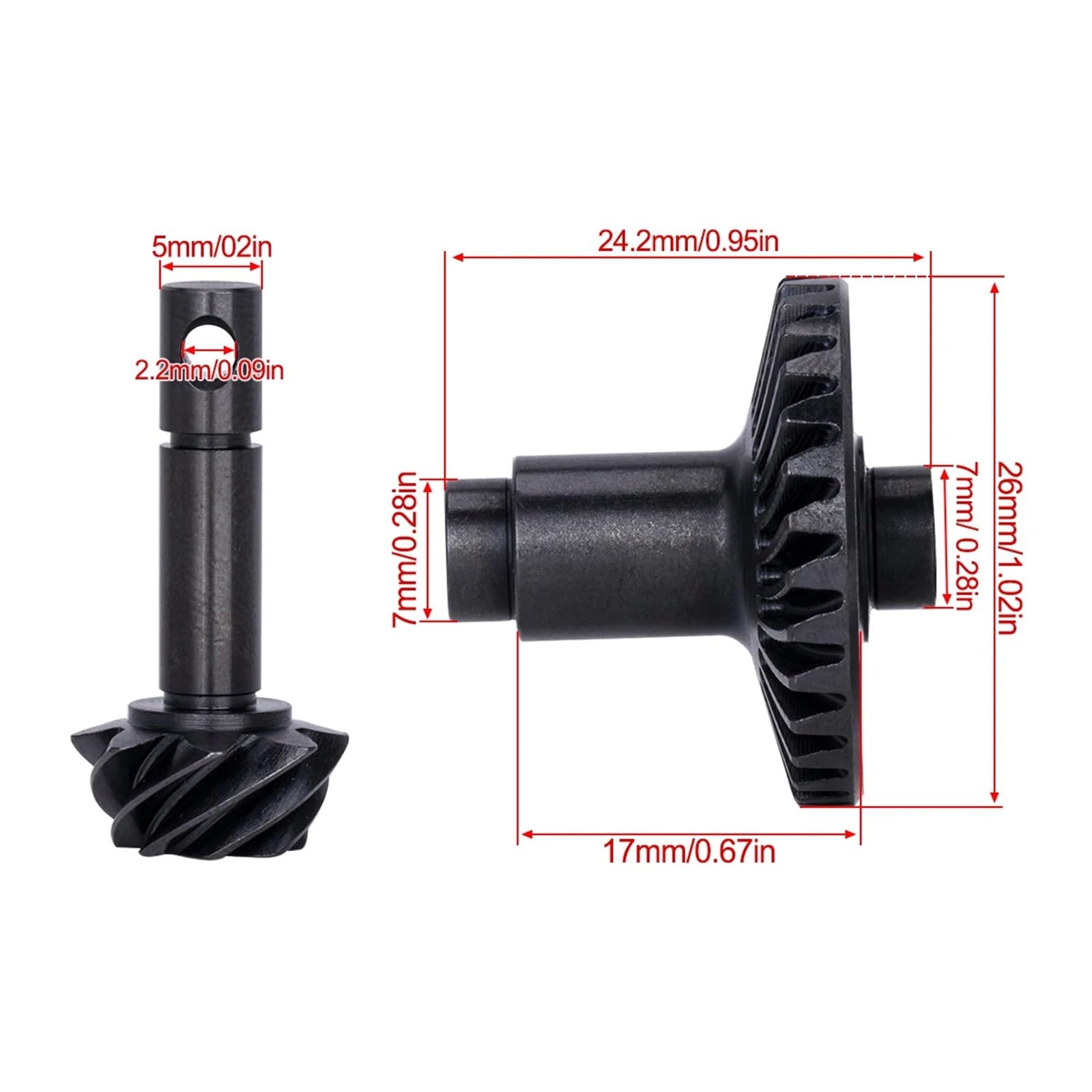 pour Axial pour Scx10 II Ar44 Ar45 pour Capra F9 Vs4-10 pour Phoenix F10 1/10 en Acier Usiné 1 Pièce Jeu D'engrenages À Axe Hélicoïdal 30/8T RC Pièces Modification RC