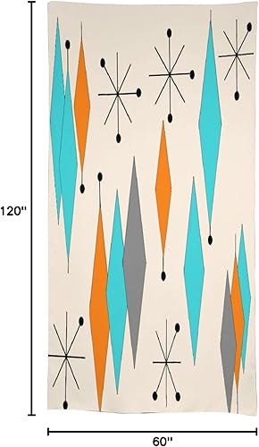 Miniatura 733 de Mantel floral hippie, diseño retro de los años 70, naranja, rosa, azul, floral, bohemio, estampado estético de margaritas, para fiesta, picnic