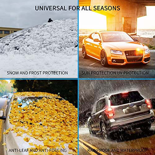Kboise Car Windshield Cover For Ice And Snow, Foldable Windshield Frost Cover With 2 Mirror Covers For All Weather, Universal Anti-Theft Snow Frost Protector For Most Sedan Suv Pick-Up Truck #TOP4