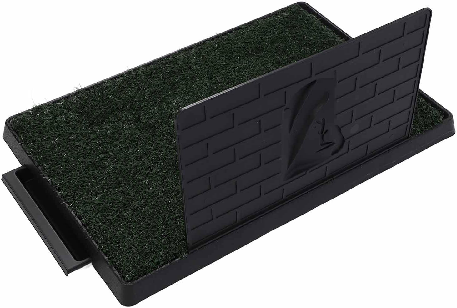 Indoor Dog Potty Training Pad Premium Artificial Grass Pee Mat for Large Dogs Odor Resistant High Strength PE Material (Large Size with Baffle)