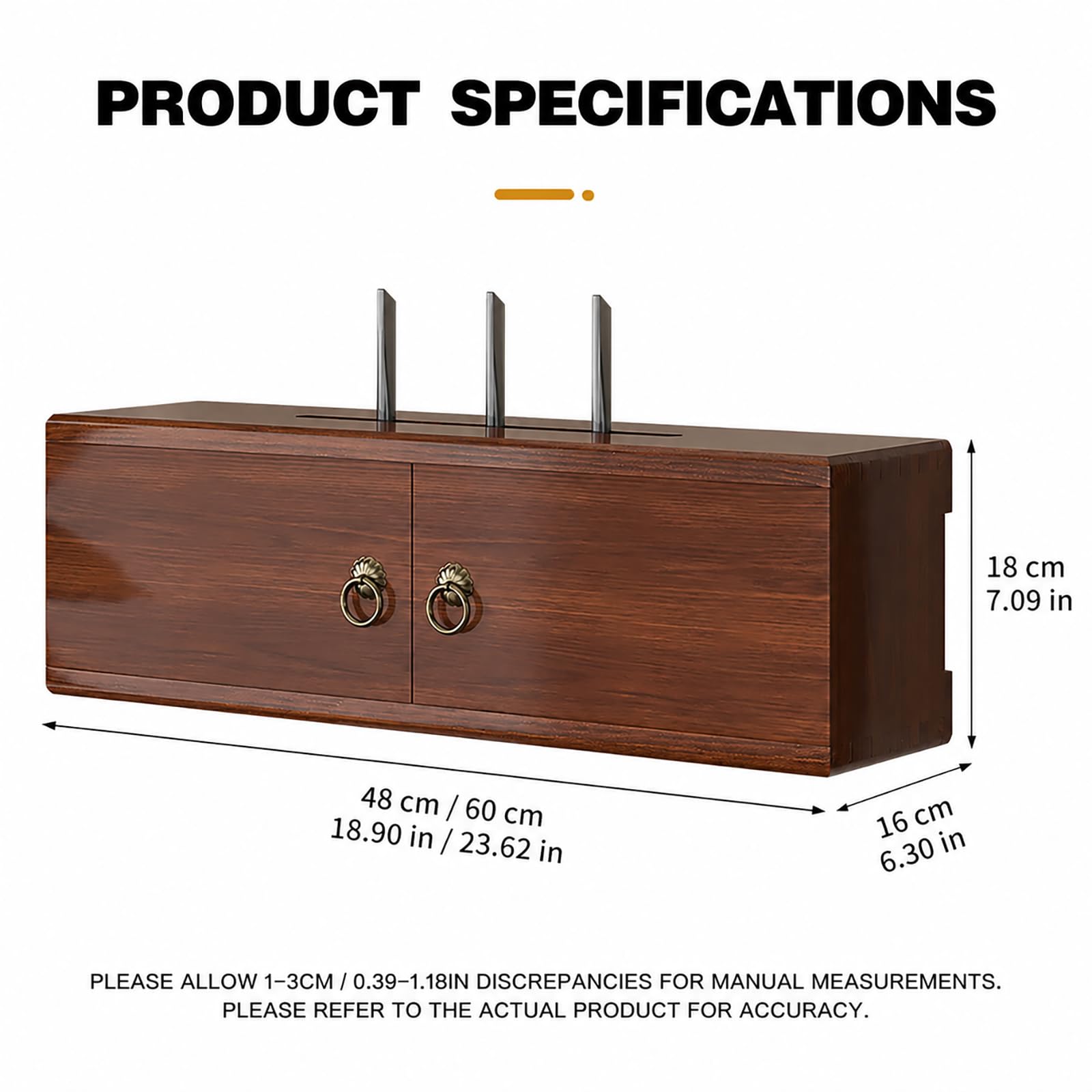 Armoire Murale pour Routeur WiFi, Boîte de Rangement Cache-Câbles pour Box Internet et Modem, Organisateur en Bois avec Porte Coulissante, Support Mural Décoratif pour Salon et Bureau Rose 23.62in