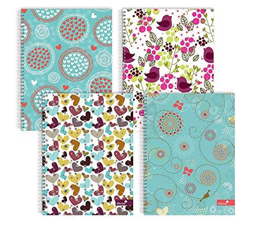 Silvine A5 Twin Wire notebook, cuori e fiori